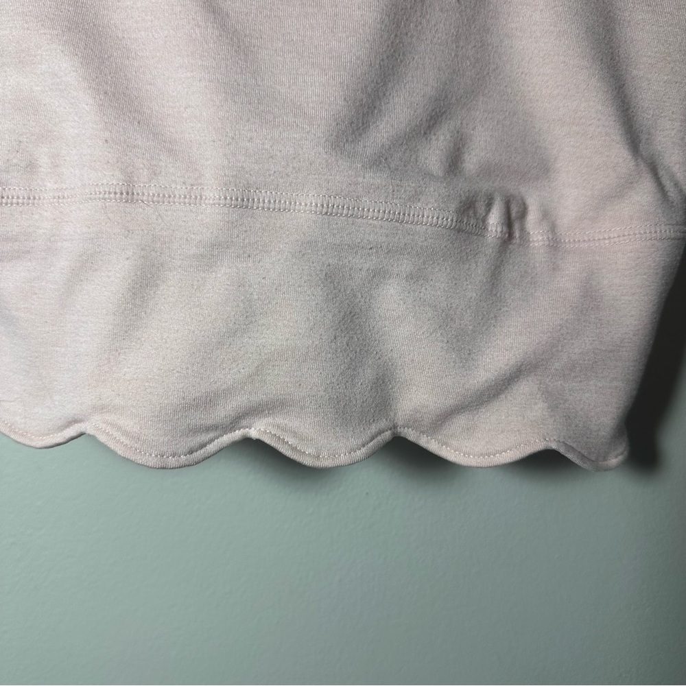 Club Monaco Light Pink Scalloped Hem Sports Bra Top Size XS - Picture 4 of 8
